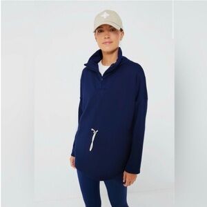 Tuckernuck TNuck Sport Cinched Natalie Quarter Zip, Navy, Size XS